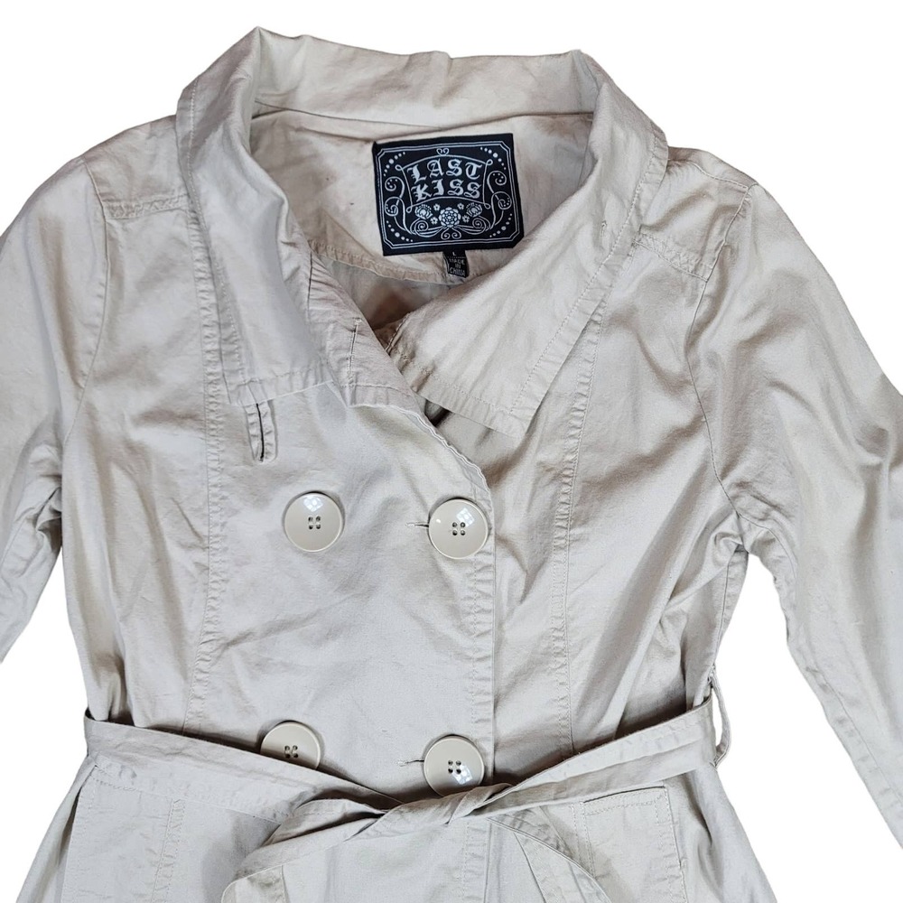 Last Kiss 100% Cotton Double Breasted Jacket Women's SZ L - Picture 5 of 9